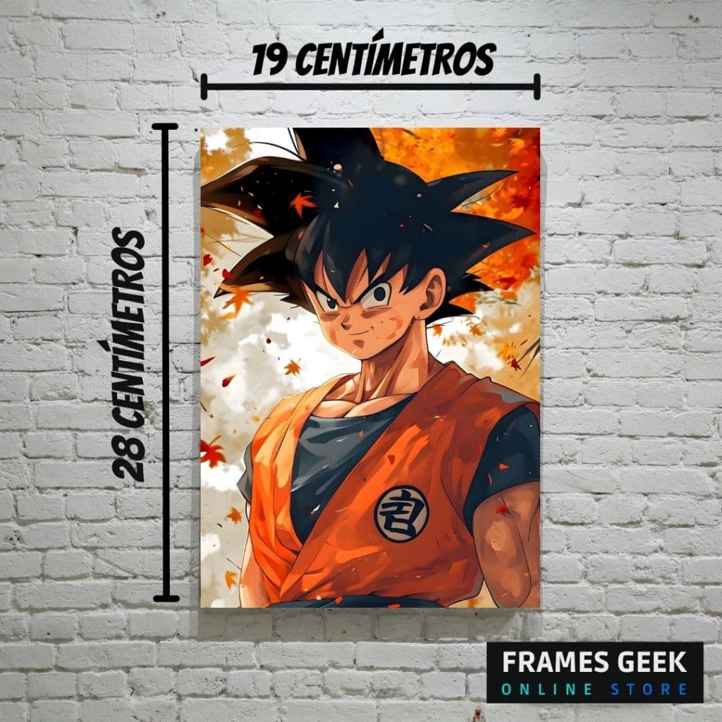 Goku Dragon Ball placa decorativa Decoração Gamer Setup Quarto Sala MDF 19x28 Moldura Anime Geek