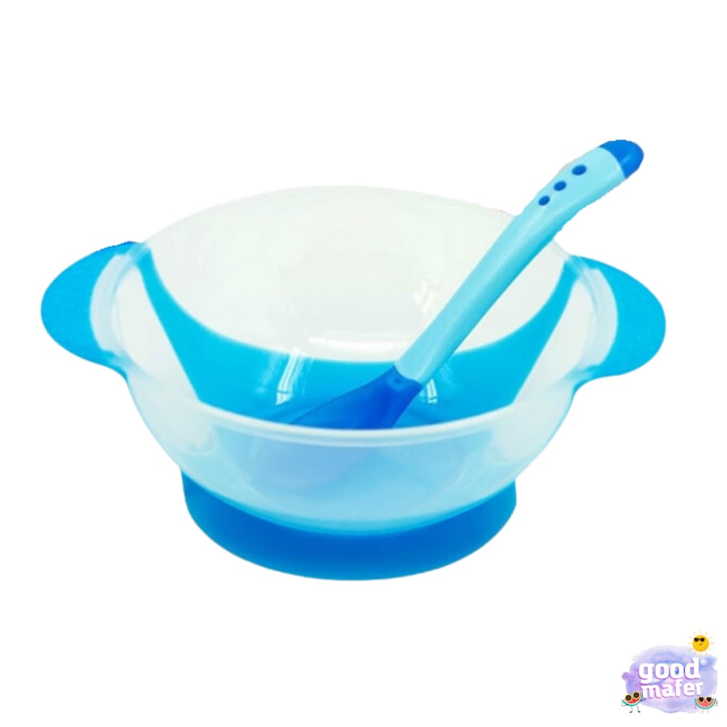 Potinho Silicone Alimentação Bebê Ventosa Com Tampa e Colher