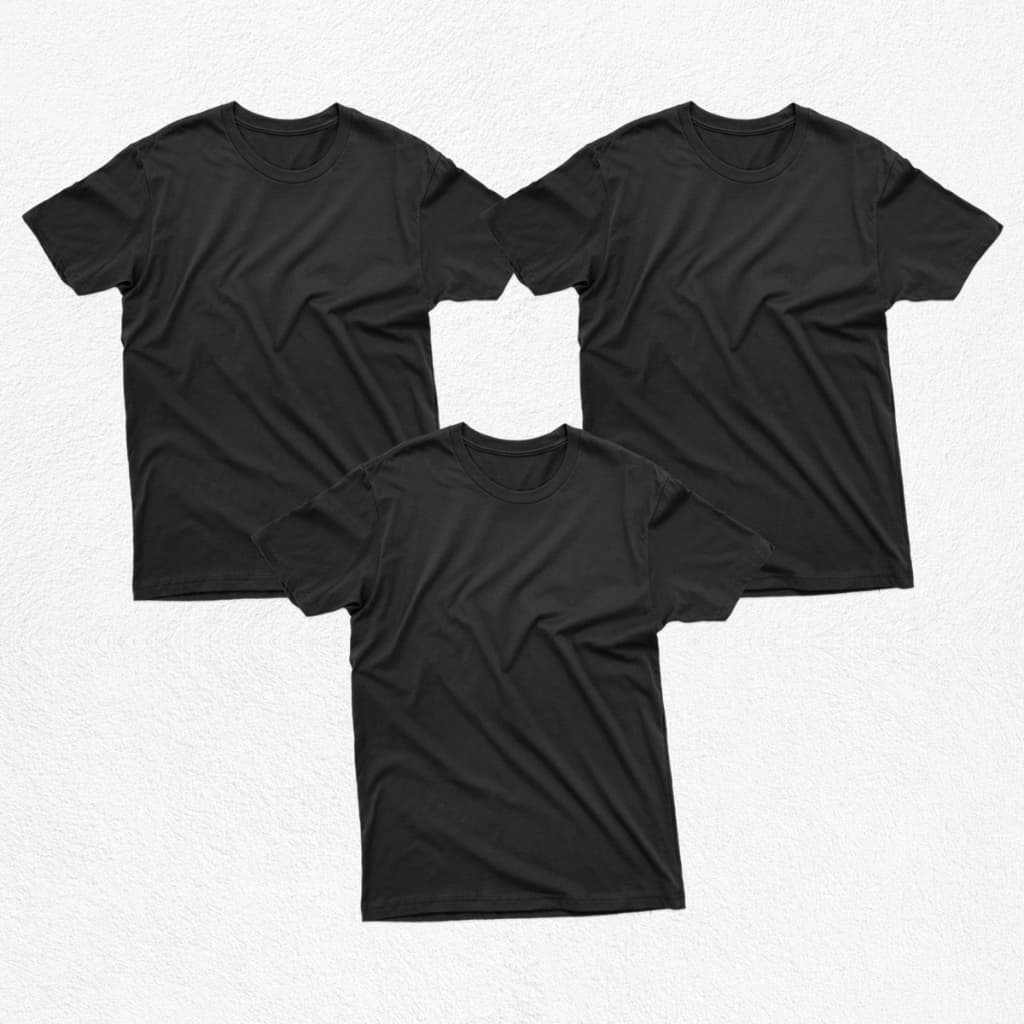 Kit 03 Camisetas Preta Básicas Masculina Confortável 100% Algodão 30.1 Penteado Premium com ajuste perfeito estilo casual