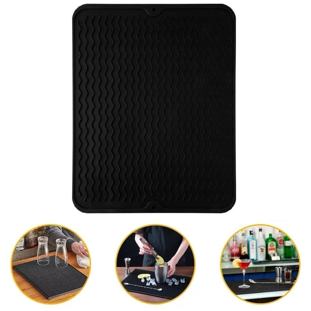 Tapete Escorredor de Louça Silicone Porta Prato Copos Pia Cozinha 40x30cm Clink