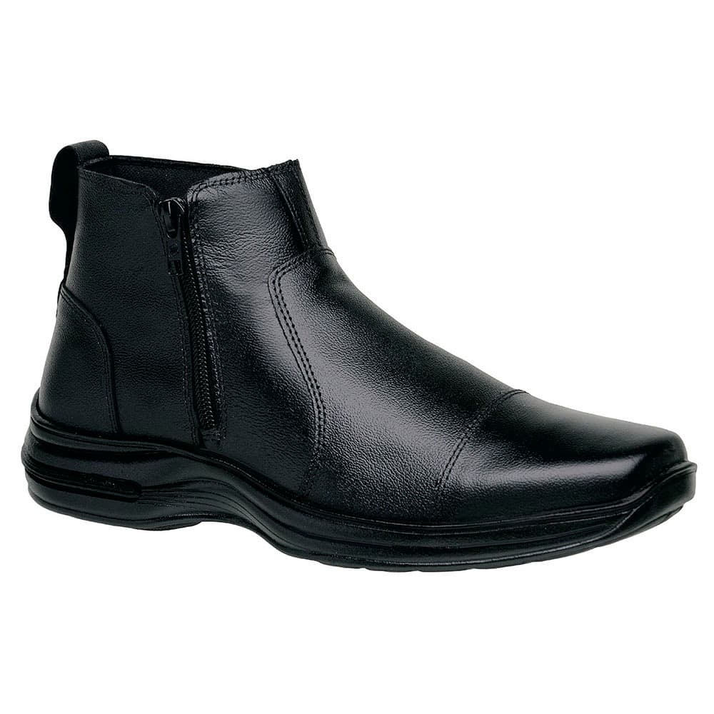 Botina Masculina 7030 Couro Confort com Zíper