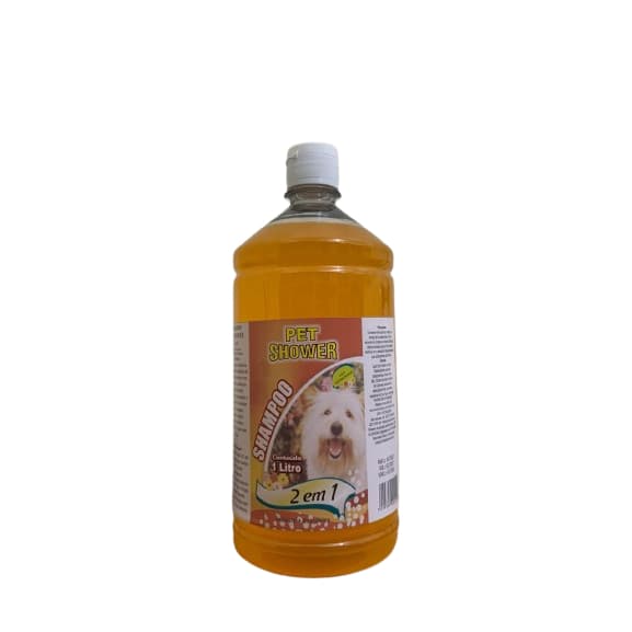 Shampoo Pet Shower Anti-pulgas e Carrapato 1 Litro Seu Pet Limpo e Perfumado