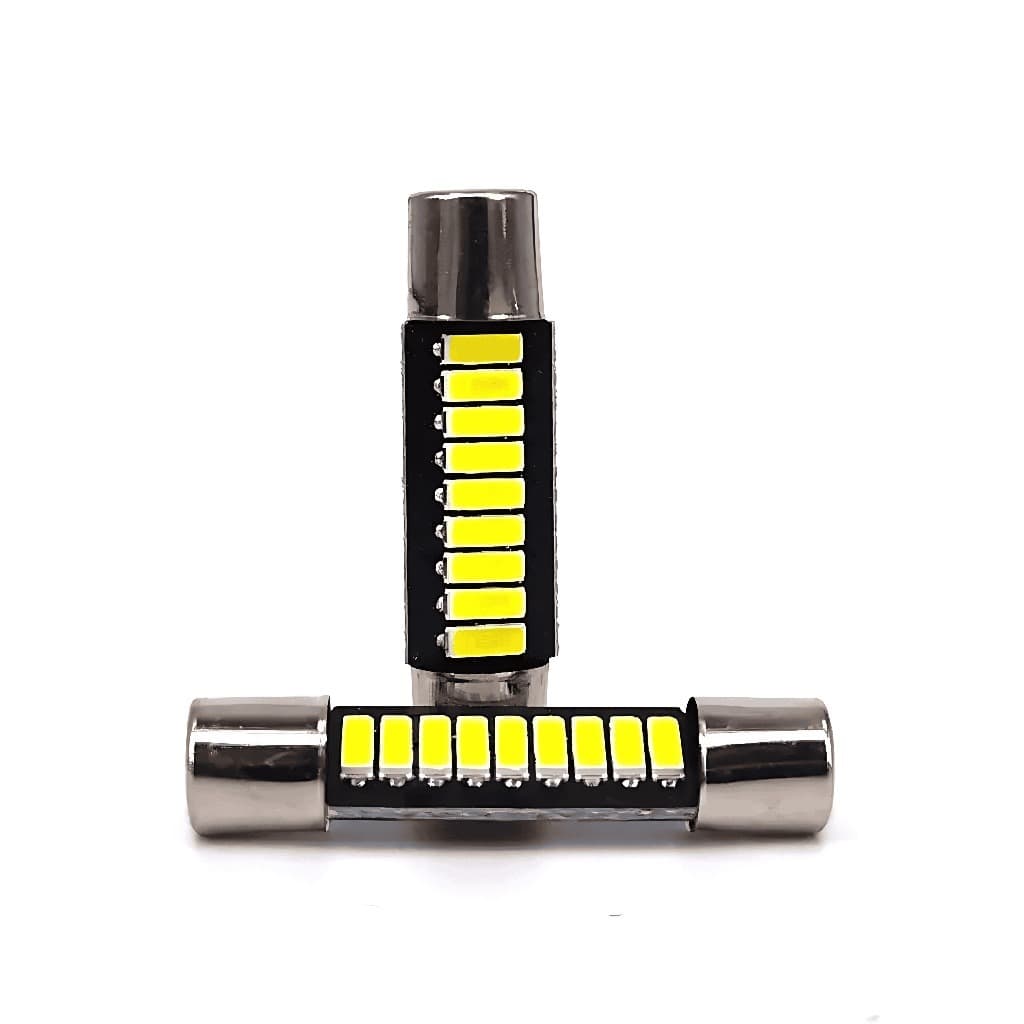 2/4 x Lâmpada LED Torpedo Cambus 29mm ou 31mm 9 LEDs Branco Luz de Placa Teto 12V Canceller Canbus