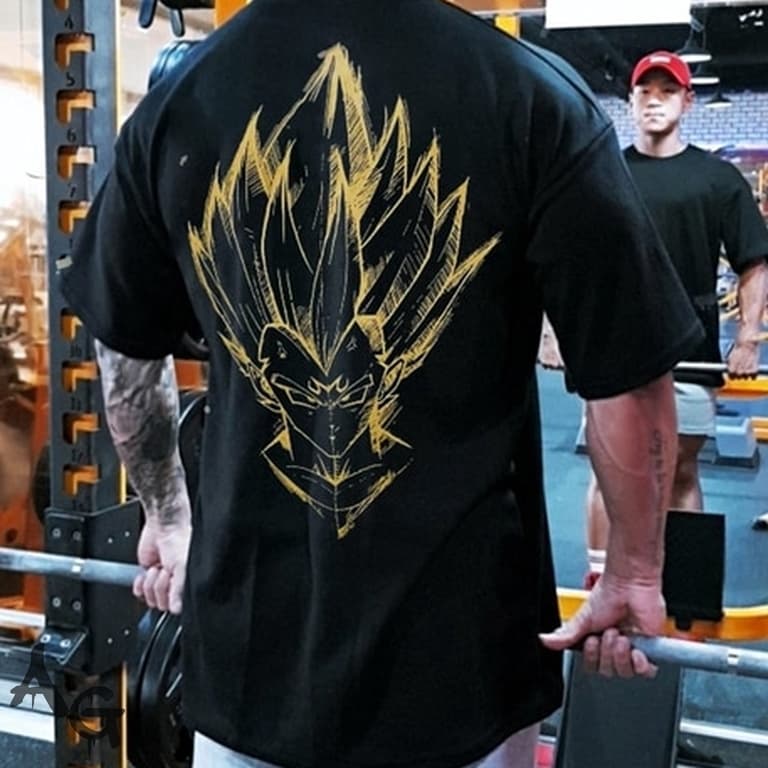 Camiseta Oversized Masculina Streetwear Estampado Goku Japonesa Anime Larga