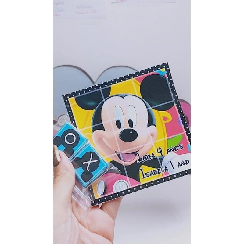 Kit com 10 unidades Jogo da Velha Mickey - Festas Infantis - Lembranças para Festas