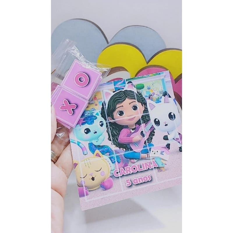 Kit com 10 unidades Jogo da Velha Casa Mágica da Gaby - Lembranças Infantis - Festas Infantis