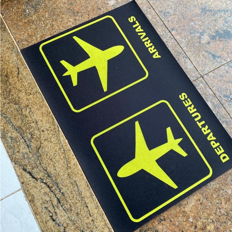 tapete capacho para porta de entrada - aeroporto