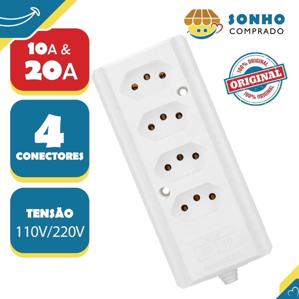 Tomada em Barra Hercules 4 Tomadas BRA 066569 InterNEED