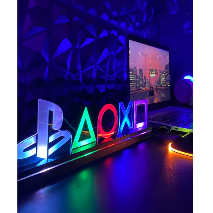 Luminária Decorativa Gamer Playstation Xbox Símbolos
