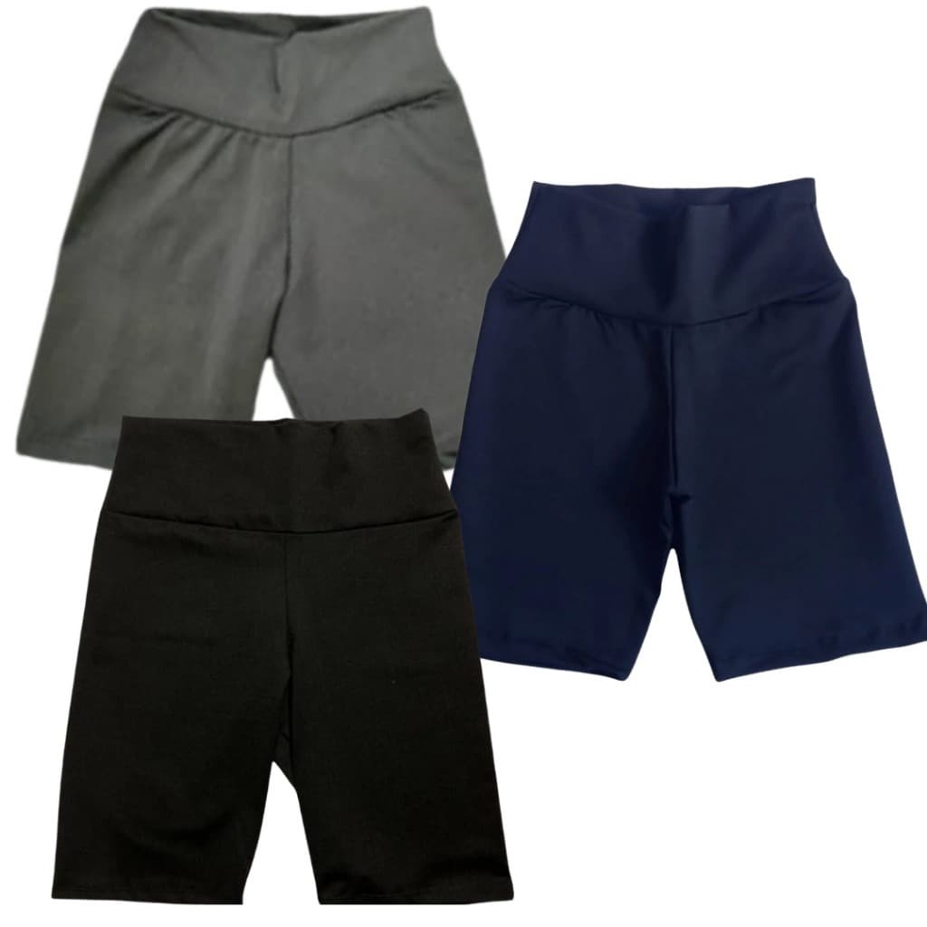 KIT C/3 SHORTS INFANTIL E JUVENIL TAMANHO 2 A 14