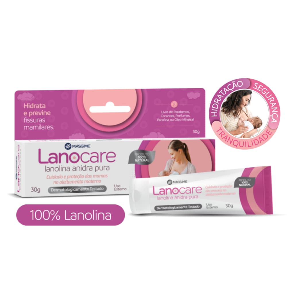 Lanocare - Lanolina 100% Natural 30g - Protetor De Rachaduras Nos Seios - Massime