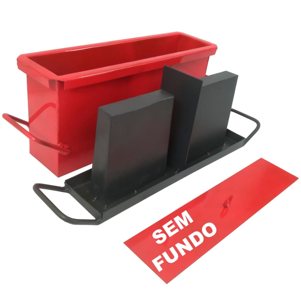FORMA DUPLA manual para fabricar MEIOS BLOCOS SEM FUNDO de concreto de 09x19x19