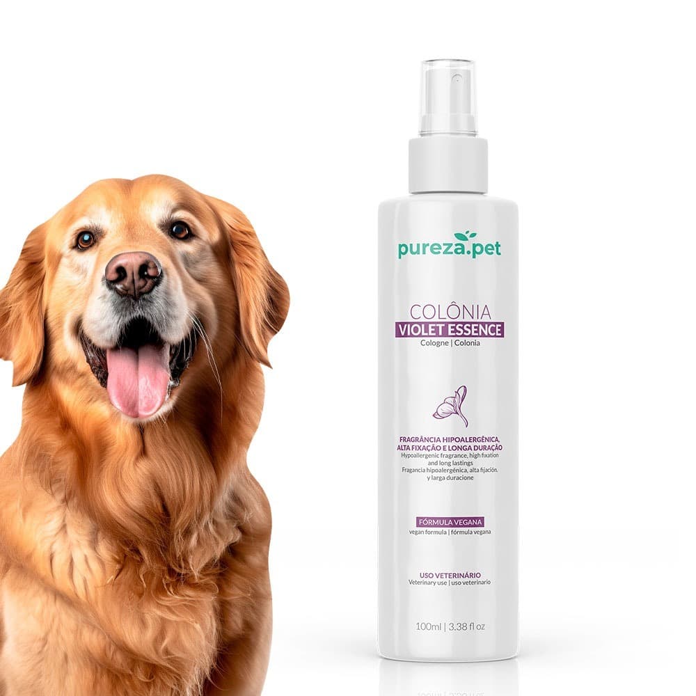 Perfume para Cachorro Colônia Pet hipoalergênica Violet Essence Pureza Pet