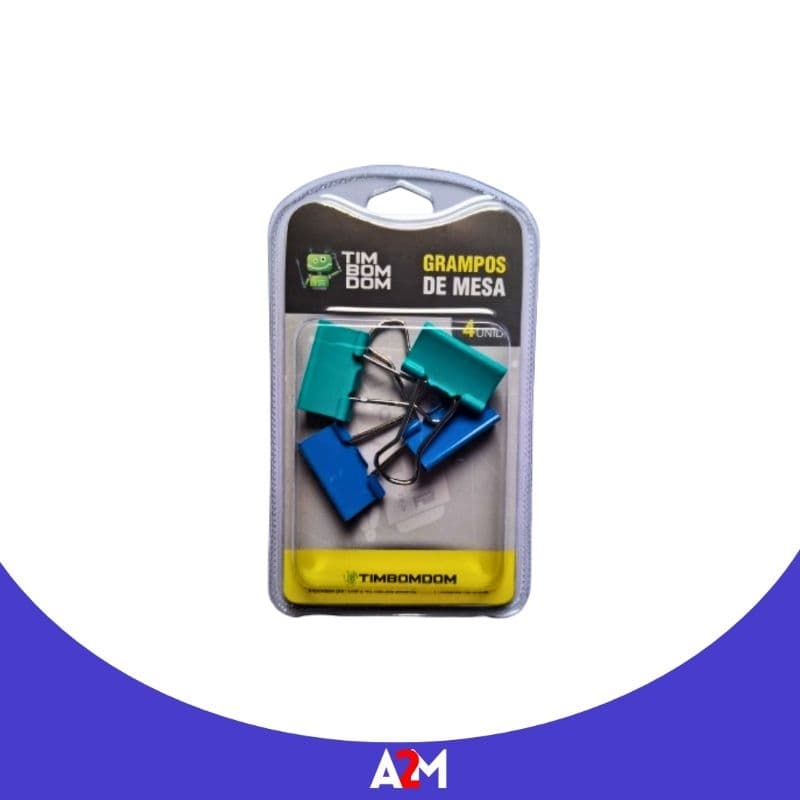 Clips de Papel / Grampo Metal Cores Variadas 25mm C/8 unidades
