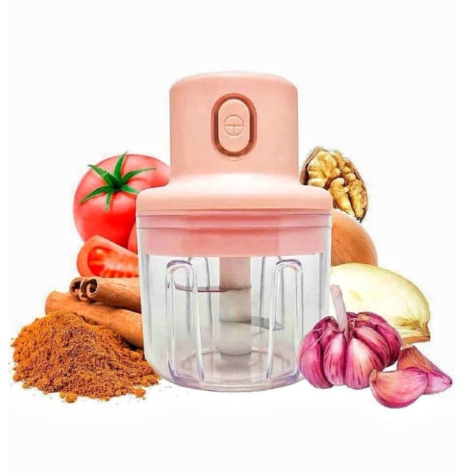 Mini Processador de Alimentos 250ml Moedor Alho Elétrico Sem Fio Recarregável USB