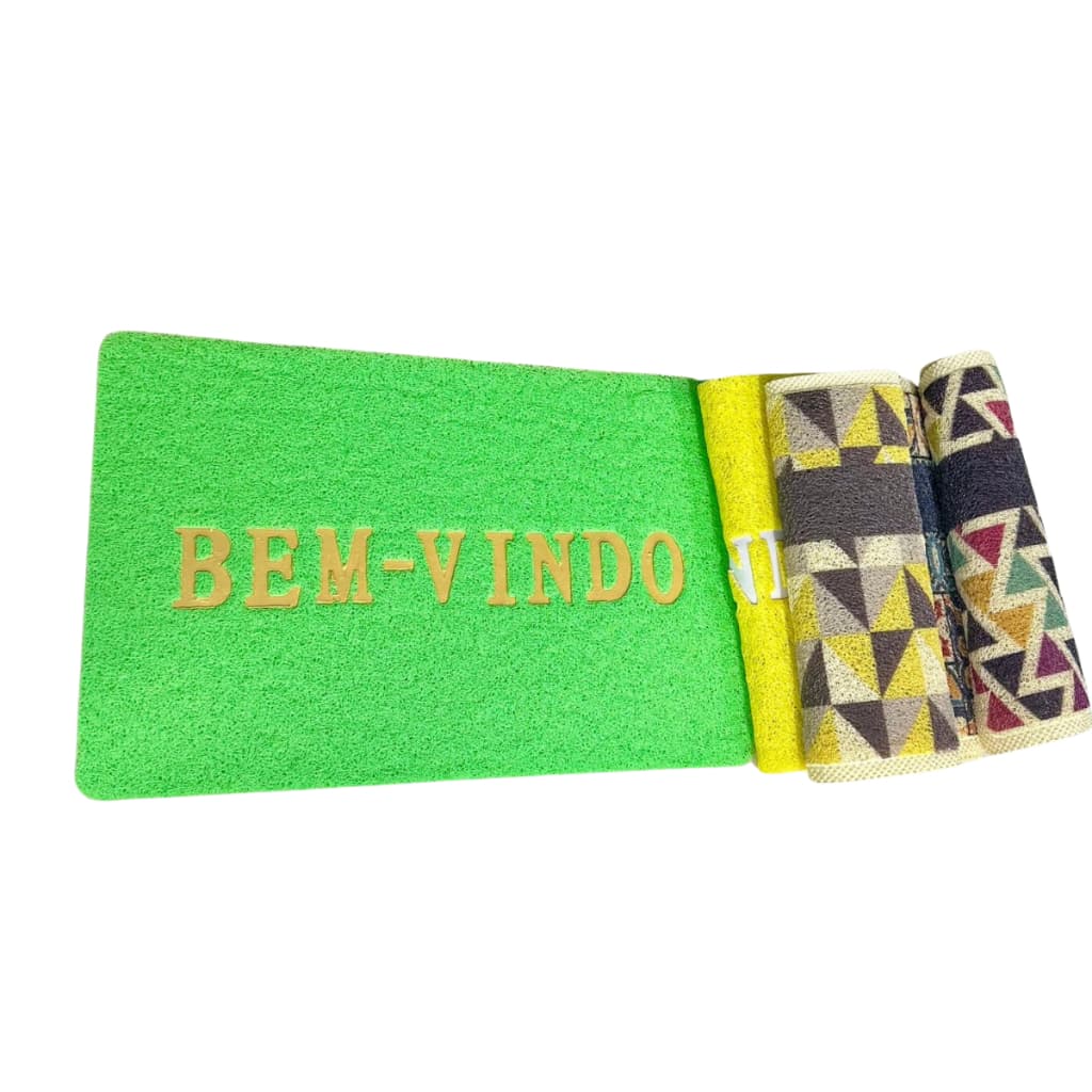 Tapete GRANDE PVC Bem-Vindo Capacho 40x60 Porta Antiderrapante Emborrachado Não Escorrega Luxo Várias Cores