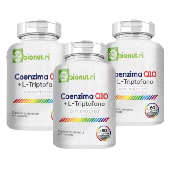 Kit 3 Pote de Coenzima 10 L Tripofano Suplemento Saude Pura 60 Capsulas - Quantum