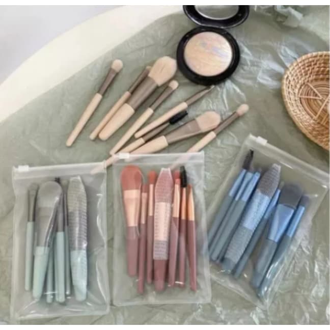 Kit 8 Peças Conjunto De Pincéis De Maquiagem Com Estojo para viagem