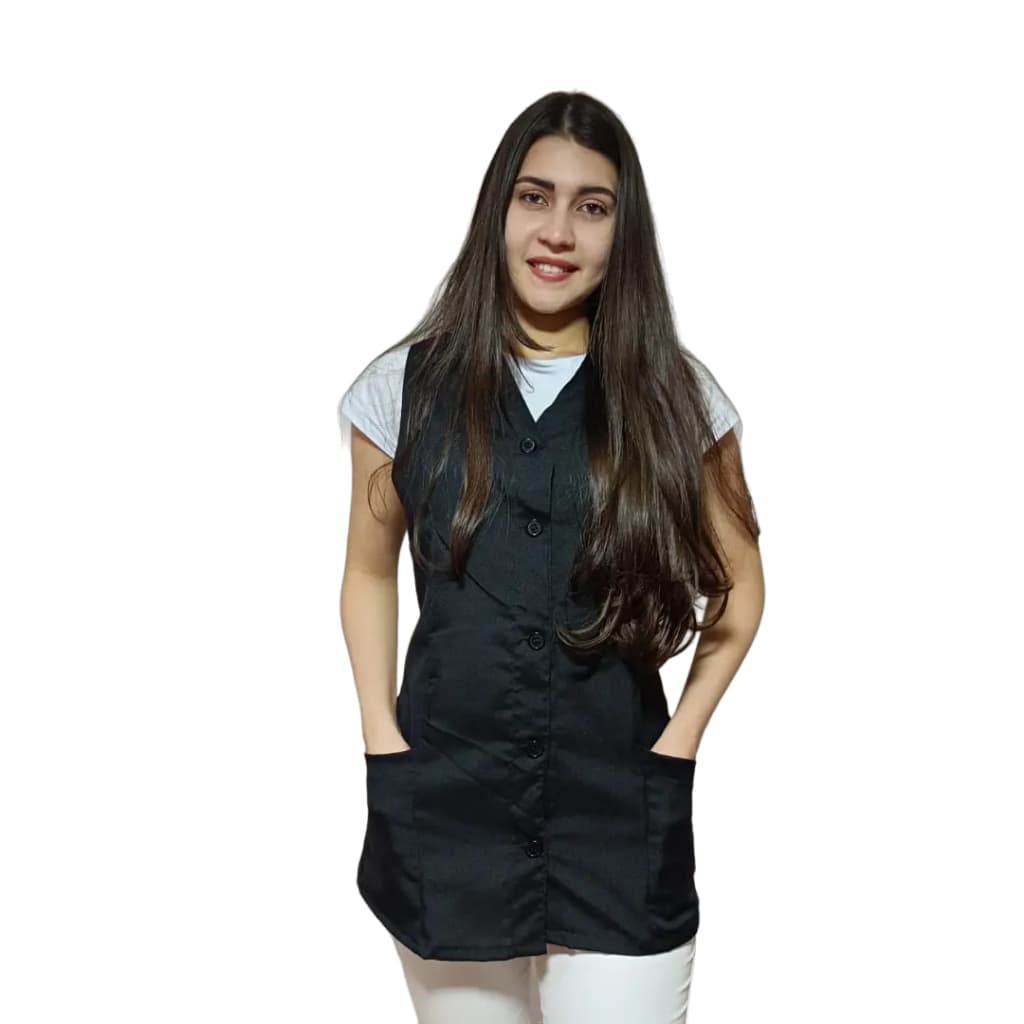 JALECO sem manga oxford Manicure, Professora, Cuidadora, Esteticista, Babá