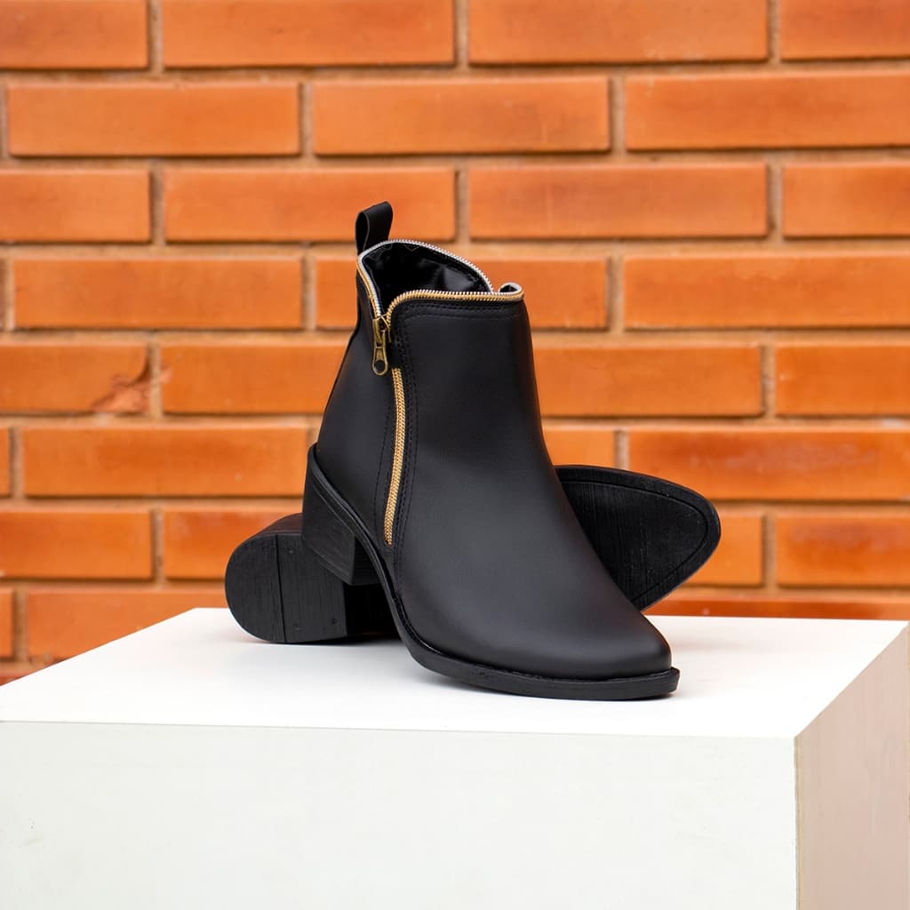 Bota Feminina Cano Curto Salto Baixo Casual Confortável Macia