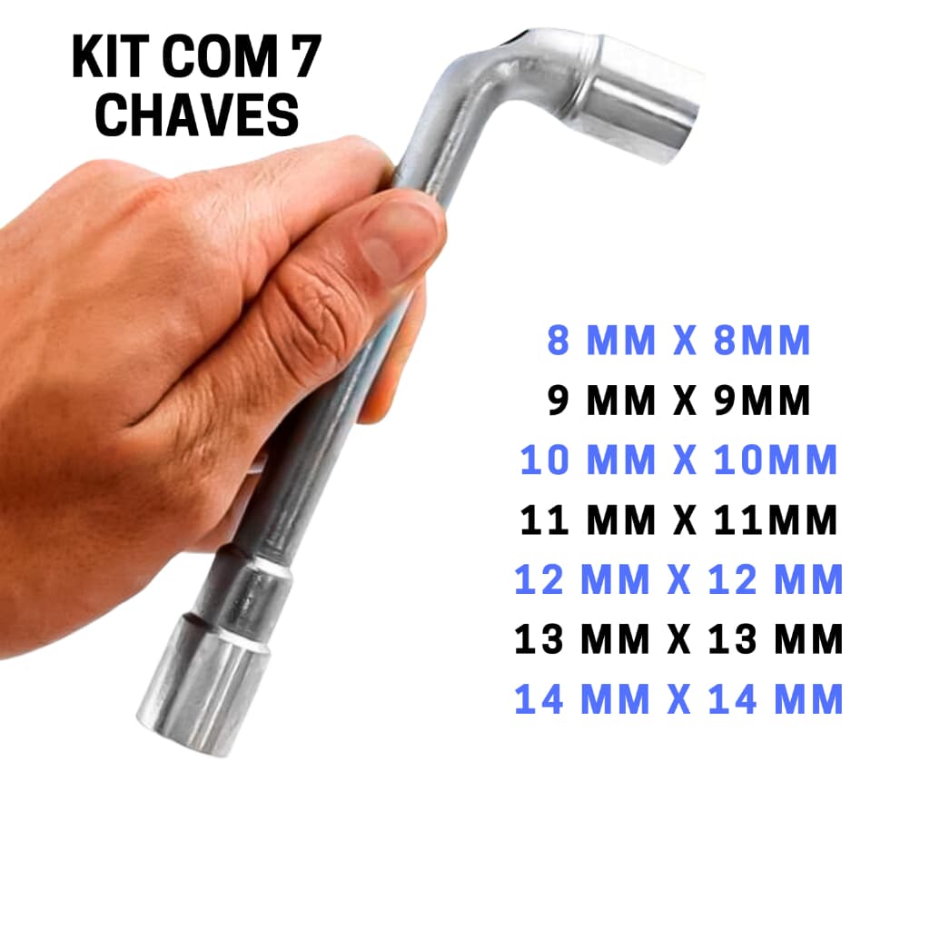 Jogo De Chave Tipo L Biela Com Furo De 8mm 14mm 7 Unidades