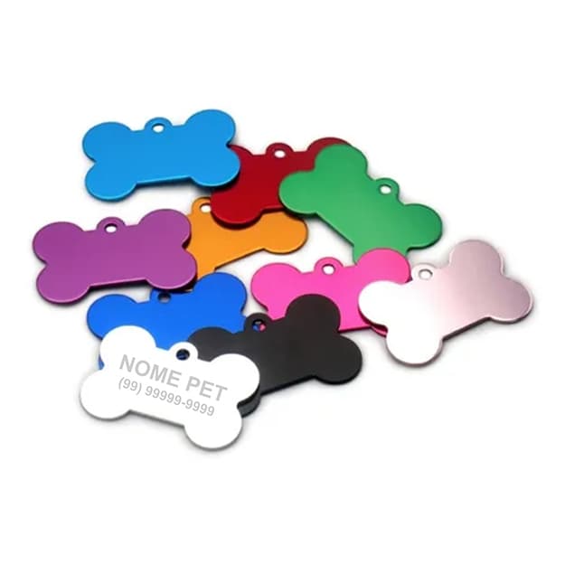 Plaquinha PET c/ NOME e TELEFONE para Animais De Estimação Plaquinha Personalizada
