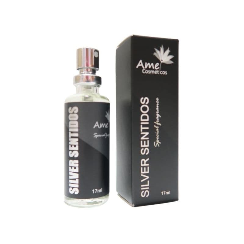 Perfume Masculino Silver Sentidos Amei Cosmeticos Alta Fixação 33% de Essência Importada