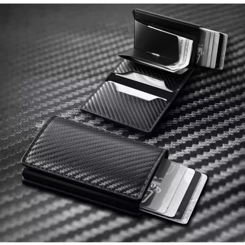 Saco Fino Anti-furto Saco de Cartão Anti-furto Fácil de Transportar Carteira Masculina Preto