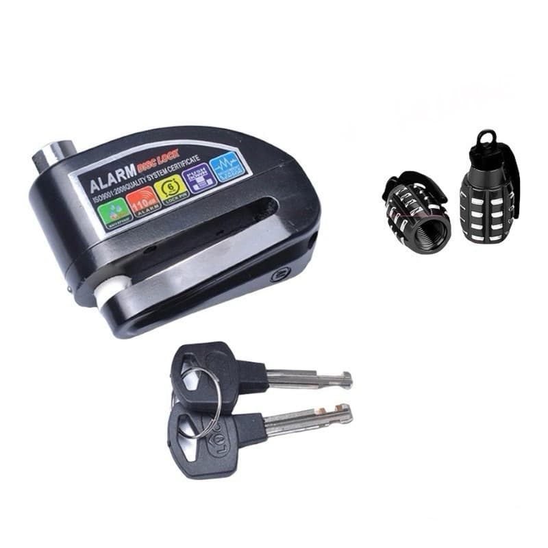 Trava Cadeado De Freio Disco Com Alarme Sonoro Para Moto