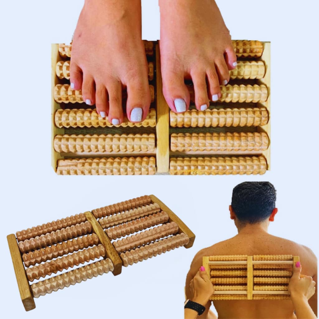 Massageador Para os Pés Madeira costas Maderoterapia Terapia Relaxante circulação Sanguinea Anti stress Relaxante