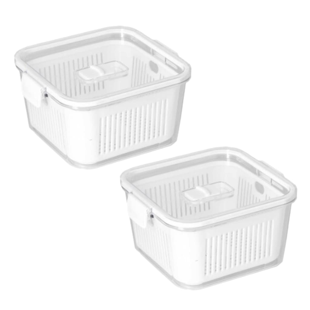 Kit 2 Pote Geladeira Hermetico Frutas, Verduras, Legumes - 1360ml