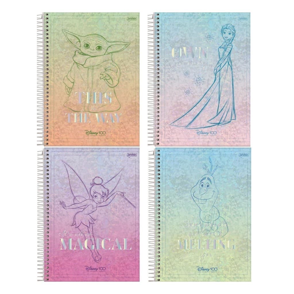 Caderno Universitário 10 matérias Disney 100Th e Disney Emojis | 10 matérias - 160 folhas