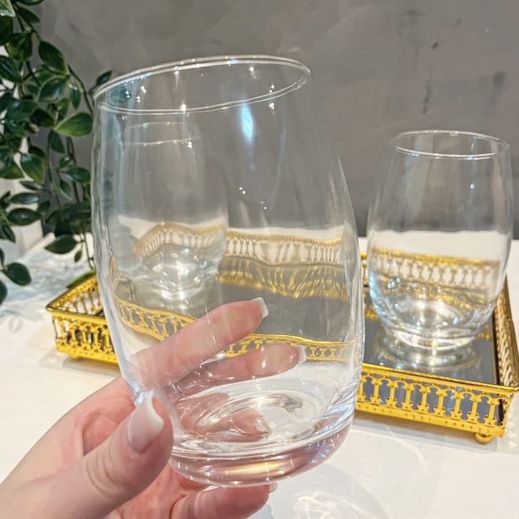 Jogo 6 Copos de Vidro Redondo Califórnia Transparente 450ml - Mesa Posta