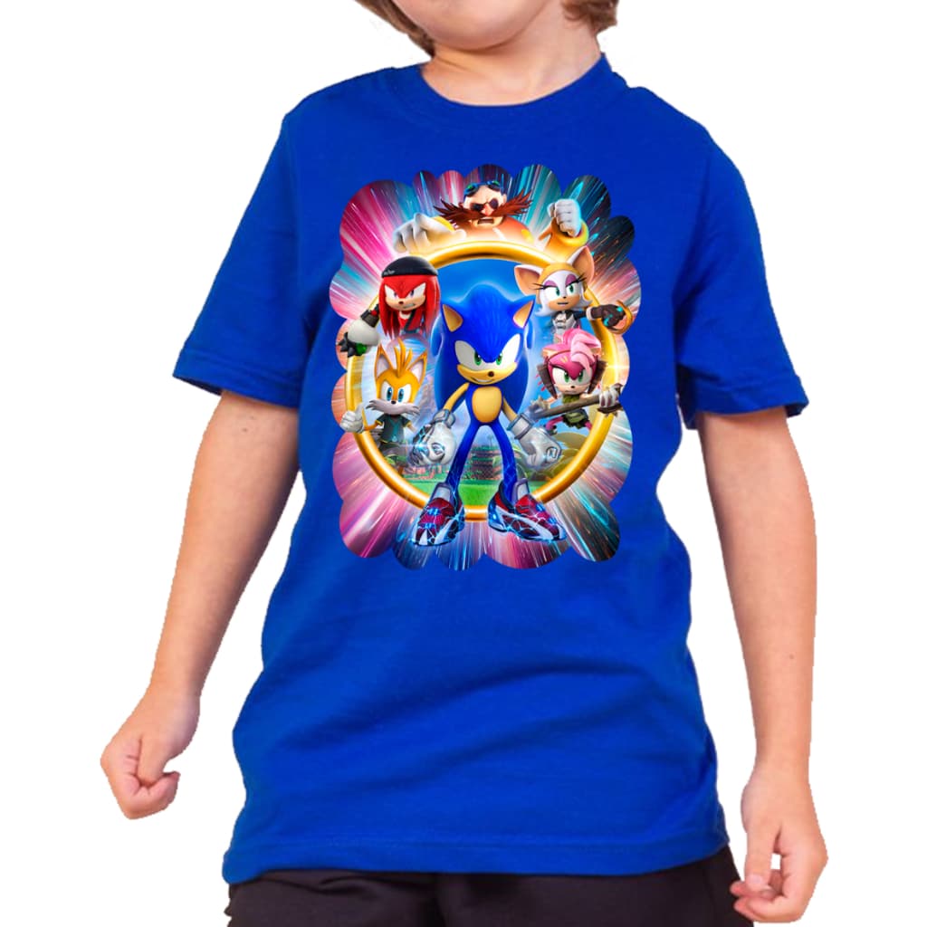 Camiseta-Camisa Infantil Sonic Game 100% algodão Envio imediato Blusa unissex