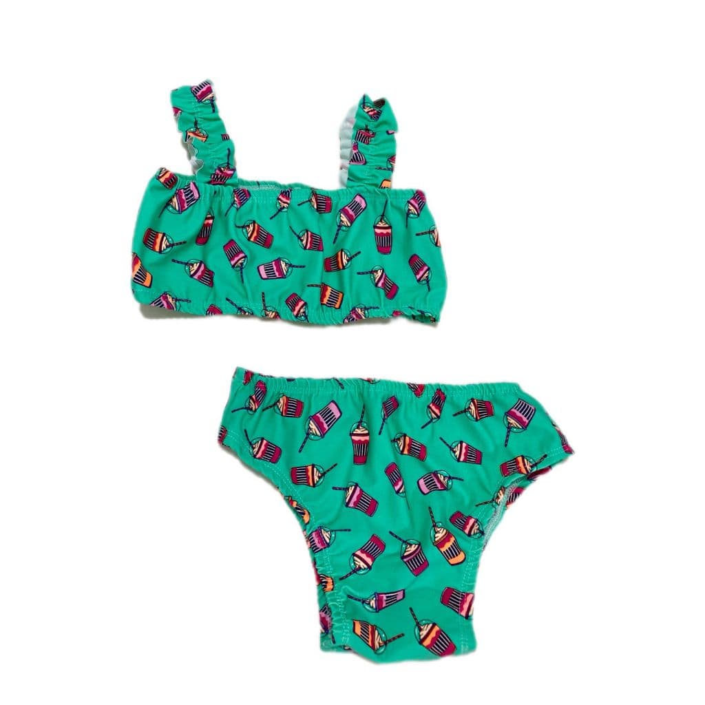 Biquíni Conjunto Infantil Feminino Verde Mini Milkshake