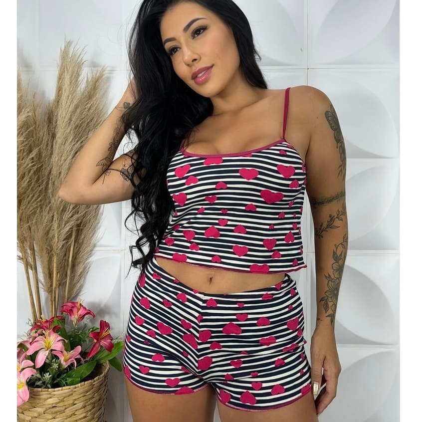 Pijama Ondinha Suede Babydoll Shortdoll