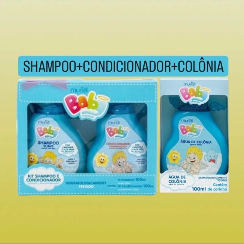 Kit Muriel Baby Menino Shampoo Condicionador Colonia 100 ml