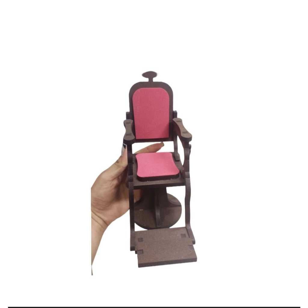 Cadeira de Barbeiro mdf vernelha porta cartao