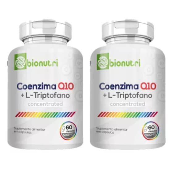Kit 2 Coenzima Cq10 L Tripofano 500mg Suplemento 60 Capsulas Quantum