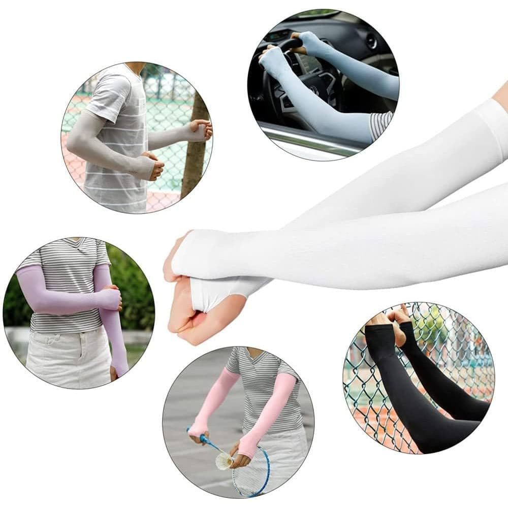 Kit 2 Pares De Manguito Mangote Proteção Solar UV Mangas Solares Capa De Braço Aquecedores Para Esportes Ao Ar Livre