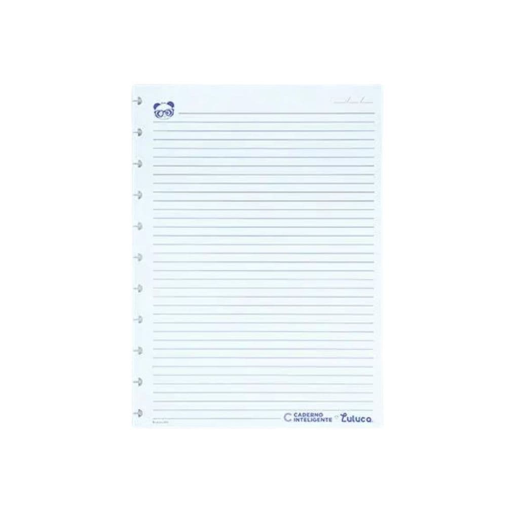 Refil Pautado Luluca (A5, Médio e Grande) com 50 Folhas - Caderno Inteligente