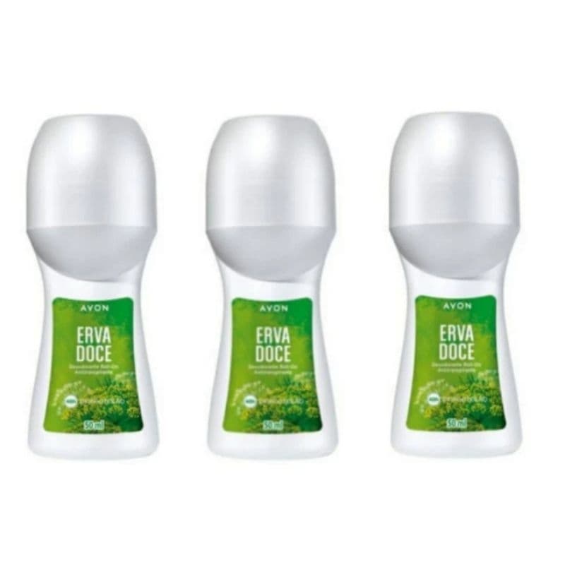 KIT COM 3 ROLL-ON ERVA DOCE AVON ORIGINAL