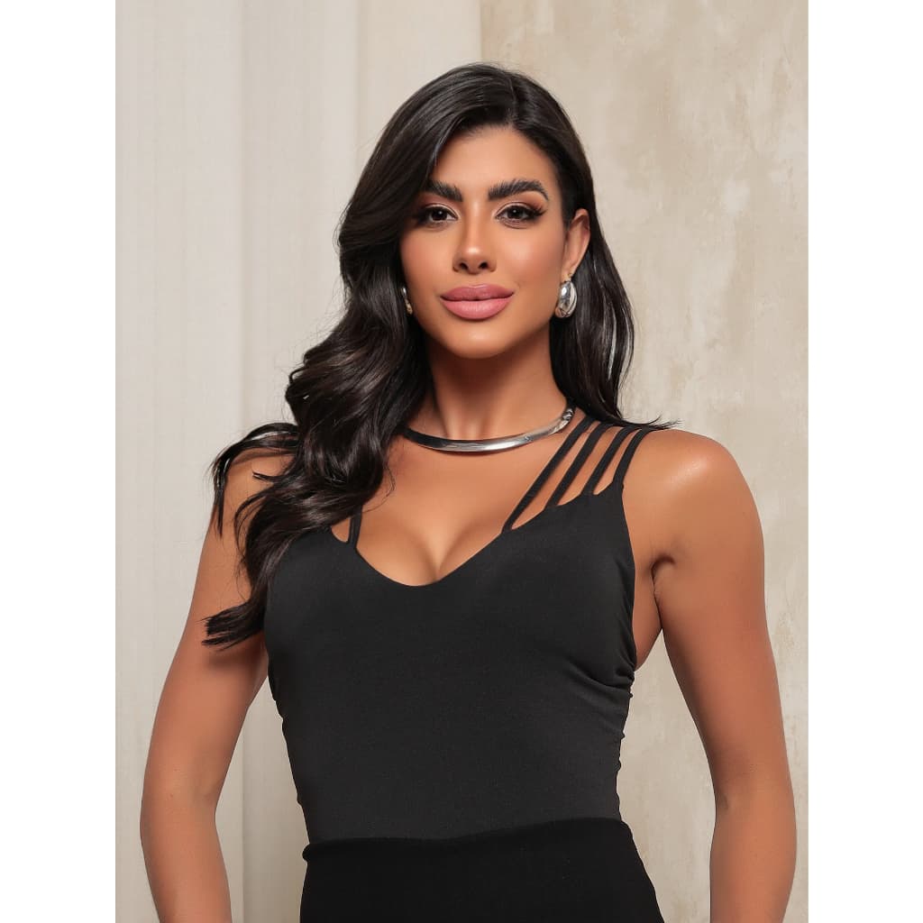 Body Feminino Multi Alcinhas Moda Costa Cruzada