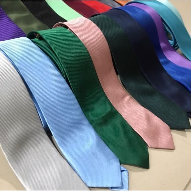 Kit 10 Gravatas Lisas Slim Fit