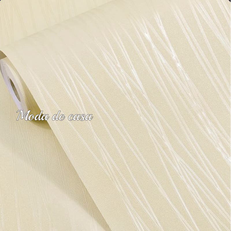 Papel de Parede Adesivo  Linha Bege 5 METROS x 45CM Adesivo Autocolante para Sala, Quarto