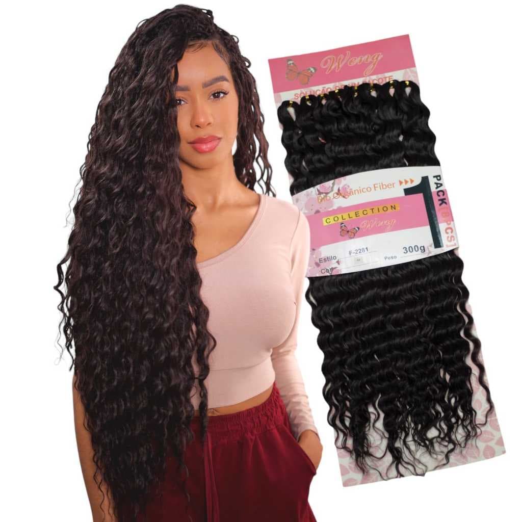 Cabelo Orgânico Cacheado Weng Fibra Macio  Adere Creme Semelhante Ao Humano Para Crochet Braids+Agulha