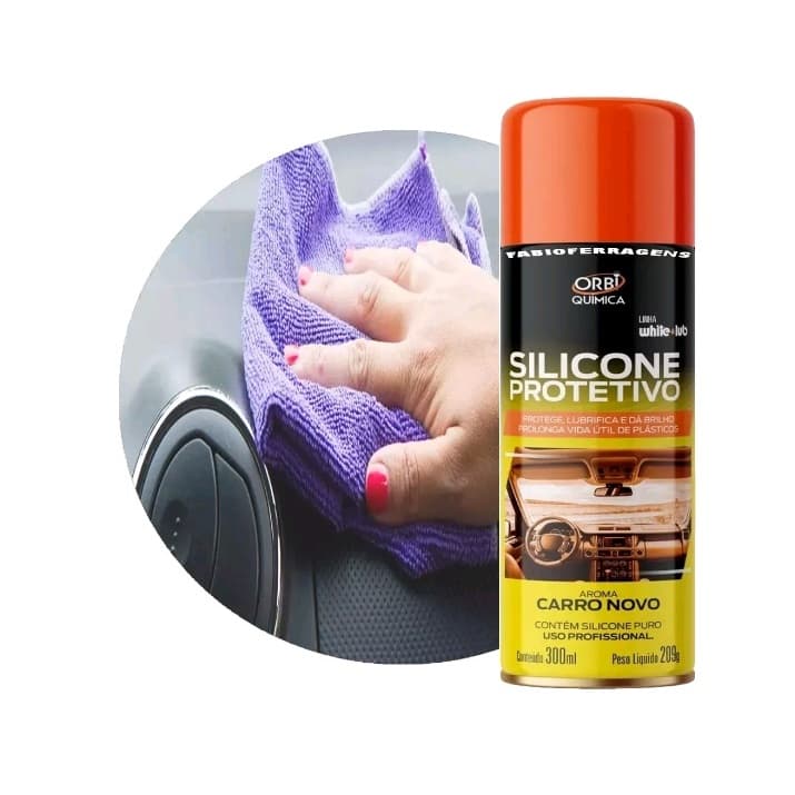 Silicone Liquido Lubrificante Spray Protetivo Para Carro Orbi Sil 300ML - Fragrancia Carro Novo
