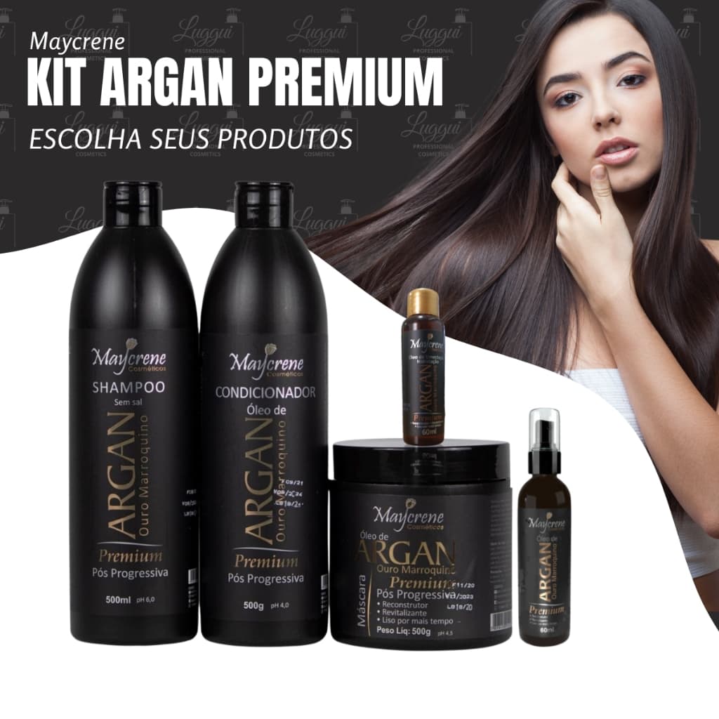 Kit Argan PREMIUM Pós Progressiva (até 5 PRODUTOS) - ESCOLHA SEUS PRODUTOS MAYCRENE