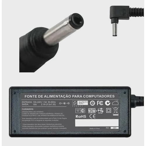Fonte Carregador Para Notebook Samsung Np350xaa 19v 2.1a 40w