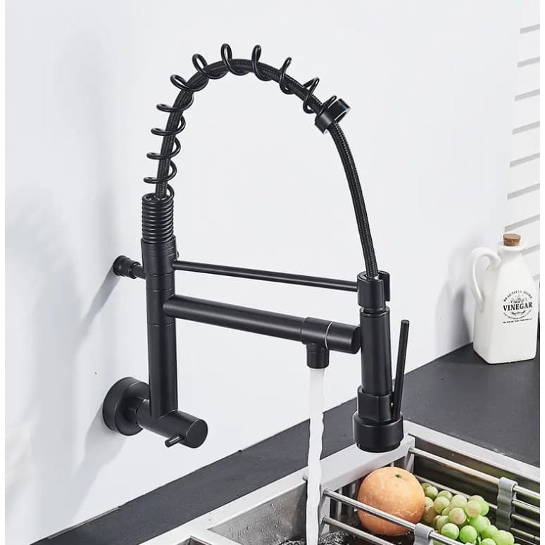 Torneira Para Cozinha Gourmet de Parede Qualidade 100% Metal Duas Opções de Jatos e Haste Flexível